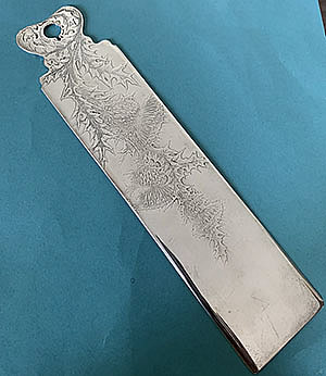 Tiffany antique sterling silver check cutter thistles